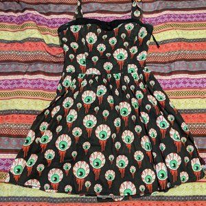Hell Bunny Spooky Eyeball Halter Dress M